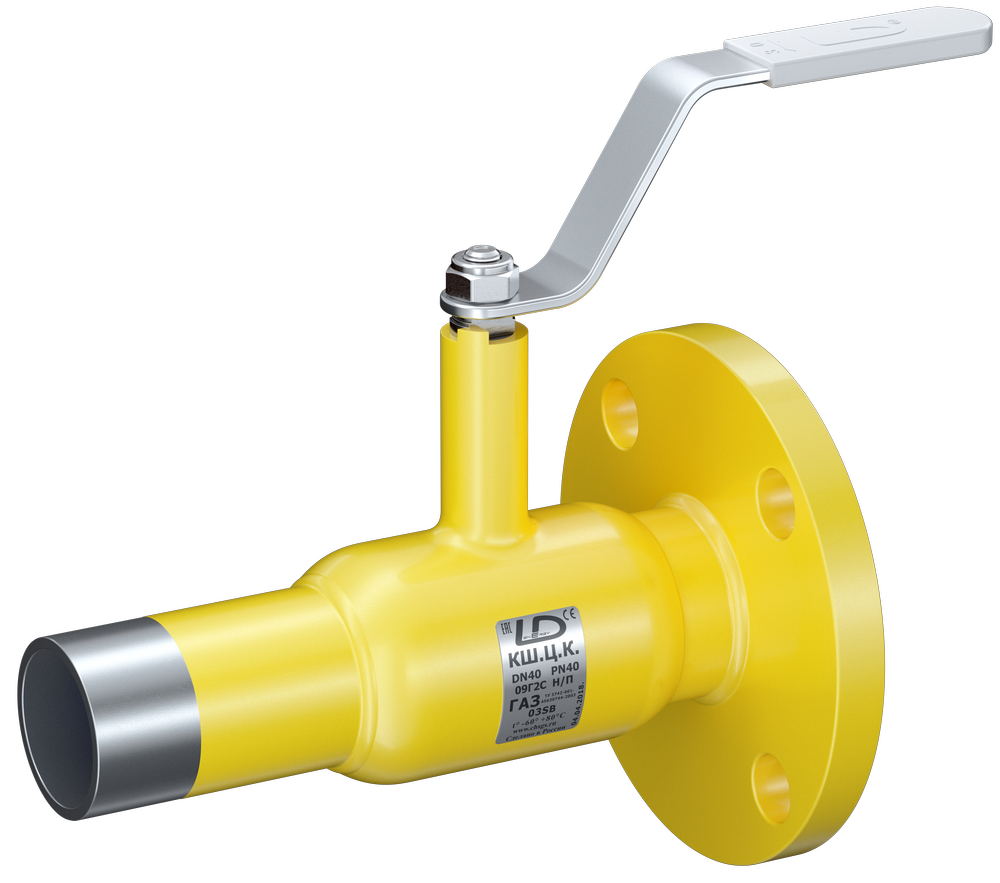 Кран шаровый LD КШЦК Energy Gas 032.040.Н/П.03. (фланец/приварка) из стали 09Г2С Ду32 Ру4,0МПа