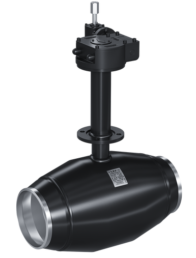 Кран шаровый LD для подземной установки КШЦП Р Gas 250.025.П/П.02. из стали 20 Ду250 Ру2,5МПа Н=1250мм с вертикальным редуктором