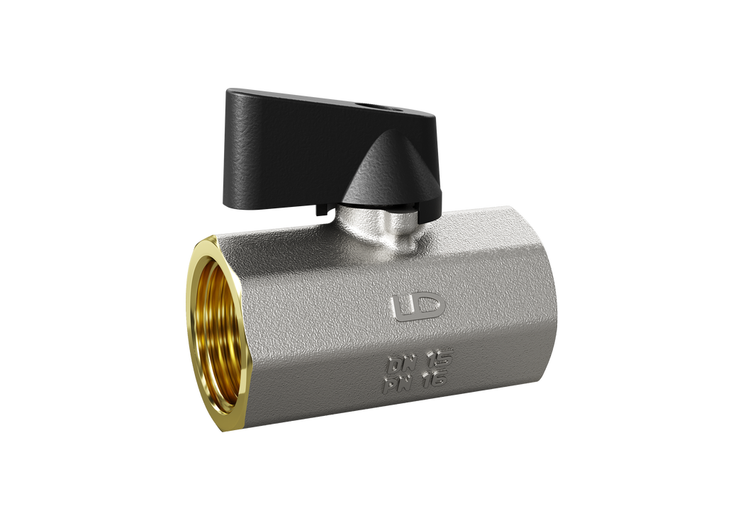 Кран шаровой мини для подключения сантехнических приборов LD Pride 46.15.В-В.Ф Ду15 Ру16