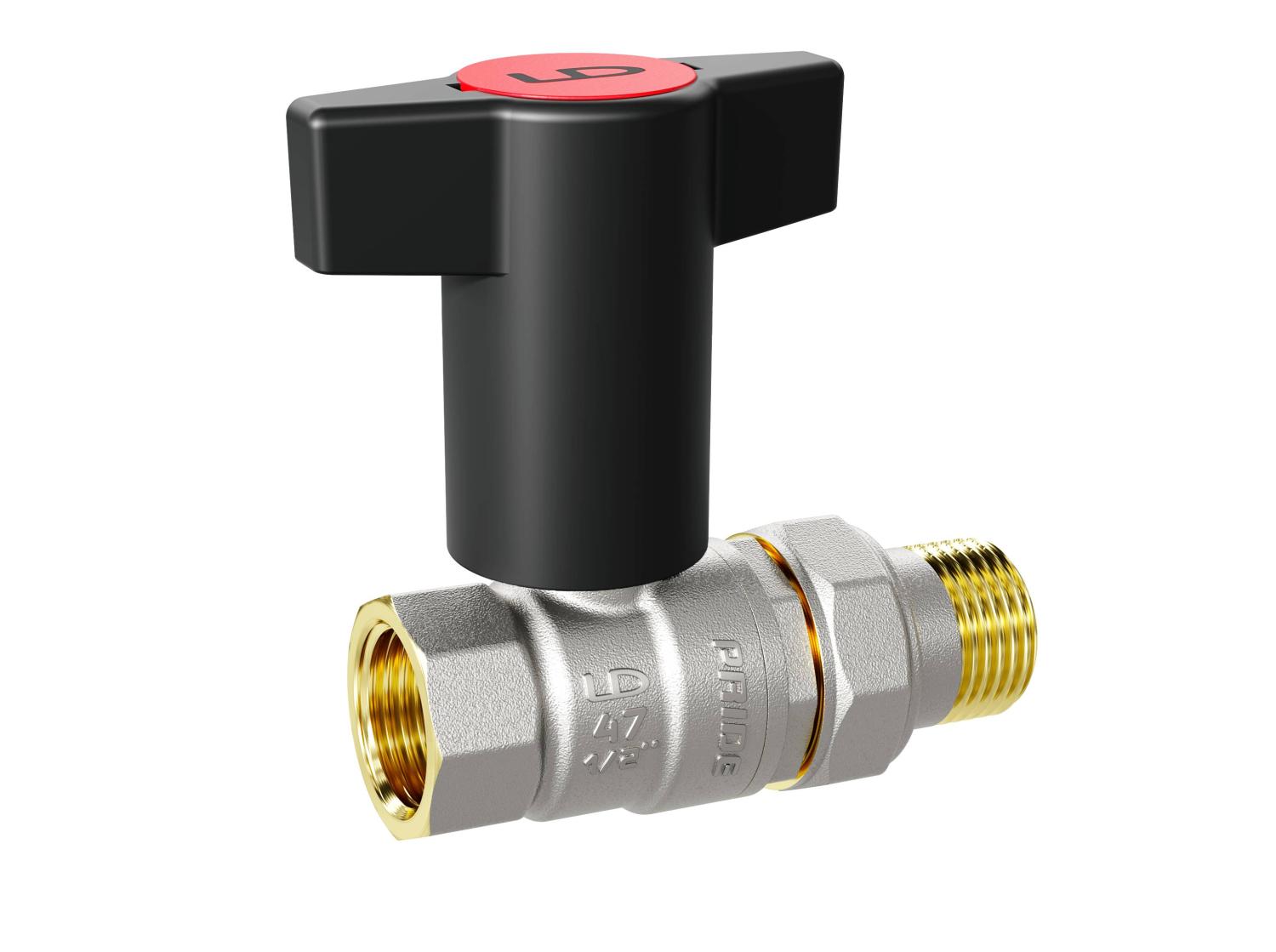 Кран шаровой латунный LD Pride 47.20.В-ГШ.ТР Ду 20 Ру 40 Т-рукоятка