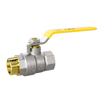 Кран шаровой латунный LD Pride 47.40.В-Н.Р GAS Ду 40 Ру 25 рычаг стальной