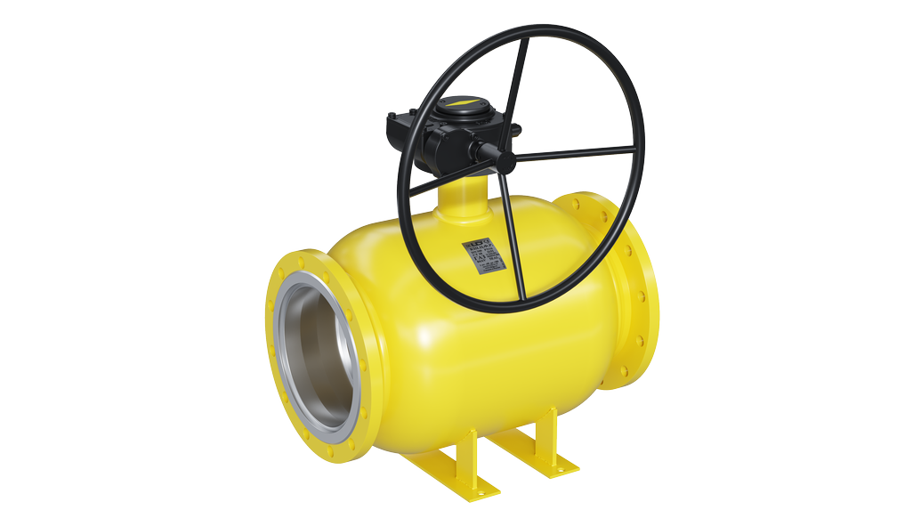 Кран шаровый LD КШЦФ Р Gas 150,016.П/П.02. из стали 20 Ду150 Ру1,6МПа с редуктором