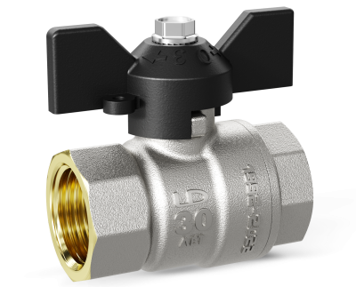 Кран шаровой латунный LD Pride 47.32.В-В.Б Ду 32 Ру 25 бабочка