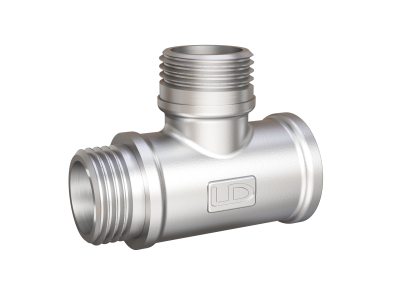 Тройник LD Pride DN15 (1/2") ВР/НР/НР латунь никель