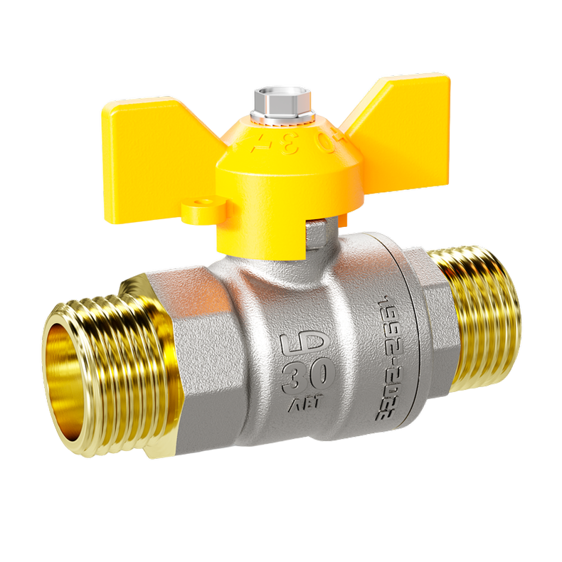 Кран шаровой латунный LD Pride 47.20.Н-Н.Б GAS Ду 20 Ру 40 бабочка с биркой