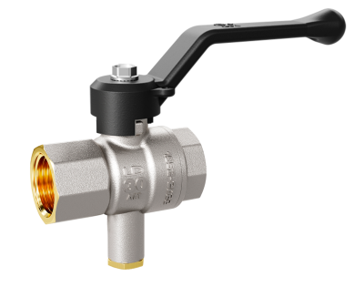 Кран шаровой латунный для датчика температуры LD Pride 45.15.В-В.Т.Р Ду 15 Ру 40 рычаг