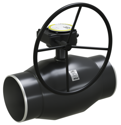 Кран шаровый LD КШЦПР из стали 09Г2С Ду40 Ру1,6МПа с редуктором