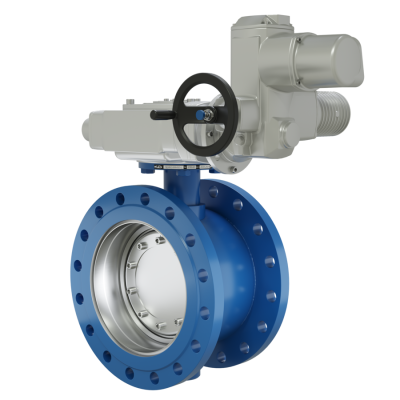 Поворотно-дисковый затвор 3-х эксцентриковый LD Energy под электропривод из стали 09Г2С, ПДЗ.Ф.Э.400.016.03