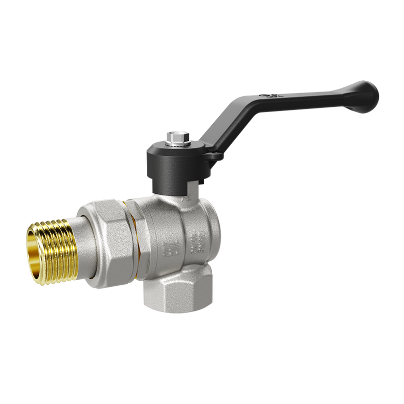 Кран шаровой латунный угловой LD Pride 47.15.В-Н.У.Р Ду 15 Ру 40 рычаг с биркой