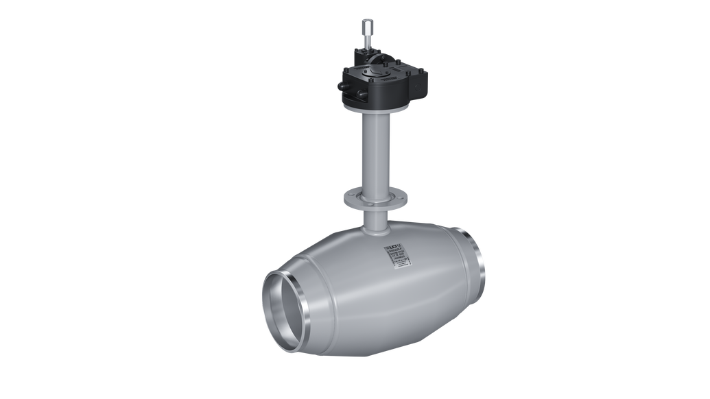 Кран шаровый LD для подземной установки КШЦПР из стали 20 Ду200 Ру2,5МПа полнопроходной Н=2300мм с вертикальным редуктором