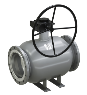 Кран шаровый LD КШЦФР из стали 20 Ду100/80 Ру1,6МПа с редуктором