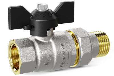 Кран шаровой латунный LD Pride 47.15.В-ГШ.Б Ду 15 Ру 40 бабочка