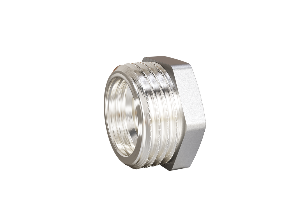 Футорка LD Pride DN40х32 (1 1/2"НР х 1 1/4" ВР) латунь никель с биркой