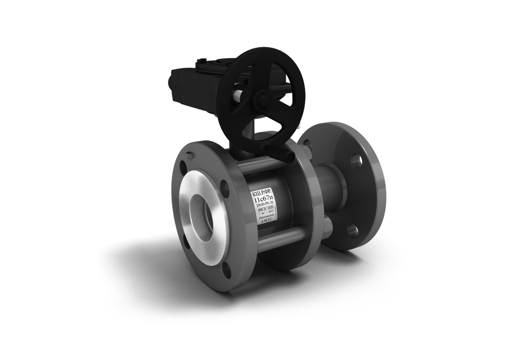 Кран шаровый 11с67п КШРФР из стали 20 Ду40 Ру1,6МПа полнопроходной с редуктором