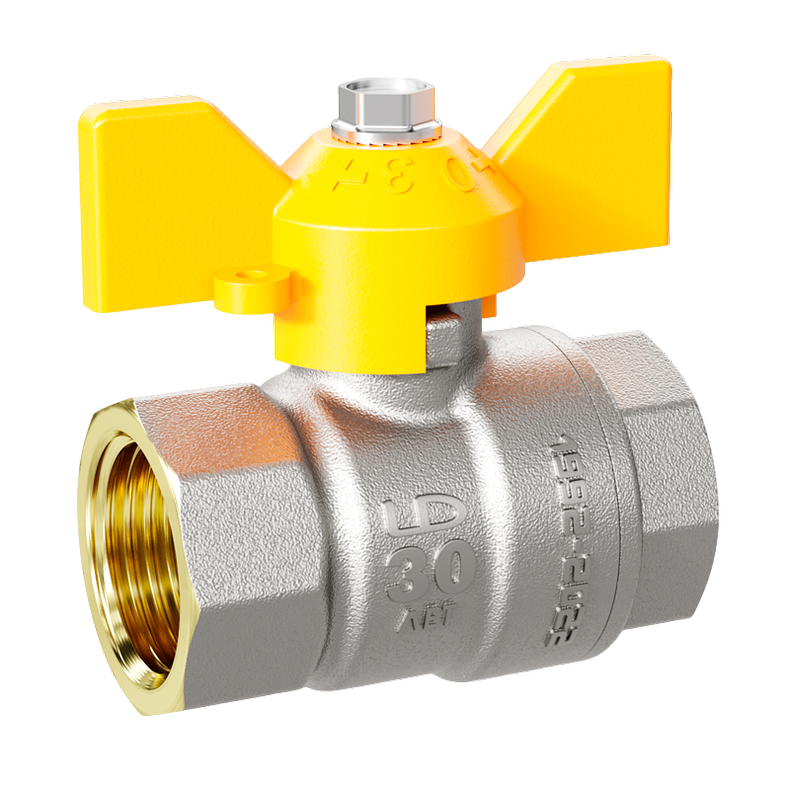 Кран шаровой латунный LD Pride 47.15.В-В.Б GAS ГС Ду 15 Ру 40 бабочка