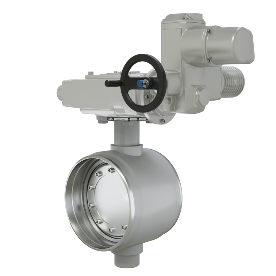 Поворотно-дисковый затвор 3-х эксцентриковый LD под электропривод из стали 20, ПДЗ.П.Э.400.025.02