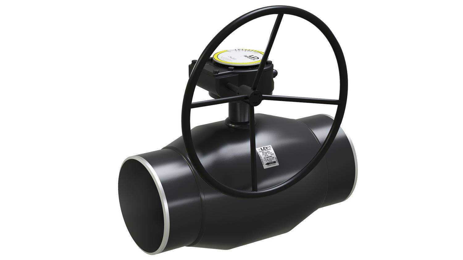 Кран шаровый LD КШЦПР Regula из стали 09Г2С Ду125/100 Ру2,5МПа с редуктором