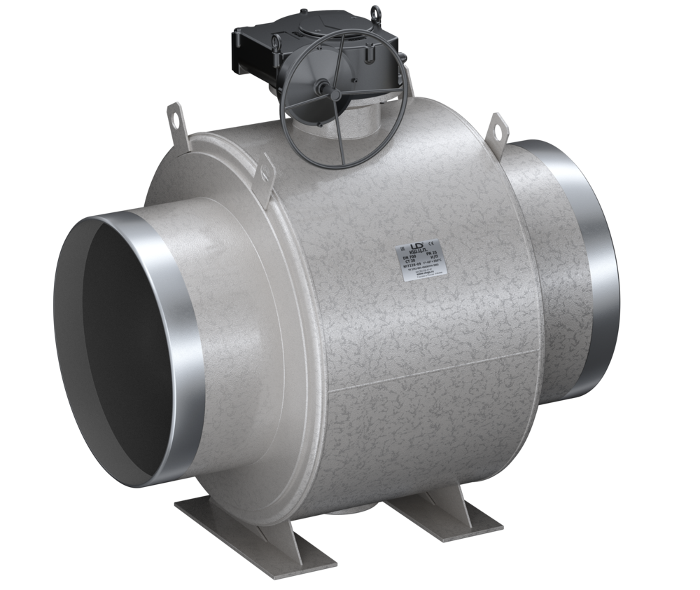 Кран шаровый LD КШЦПР из стали 20 Ду700/600 Ру1,6МПа с редуктором