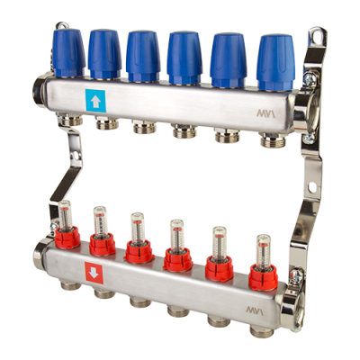Коллектор с расходомерами, 6 выхода