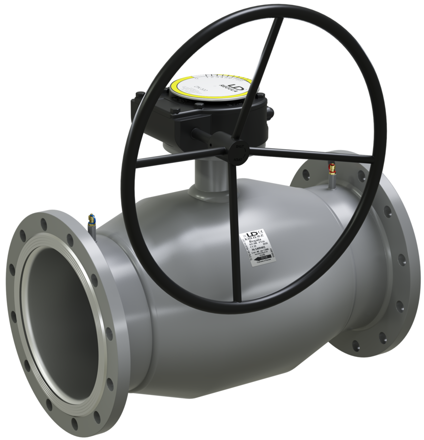 Кран шаровый LD КШЦФР Energy Regula из стали 20 Ду125/100 Ру1,6МПа с редуктором