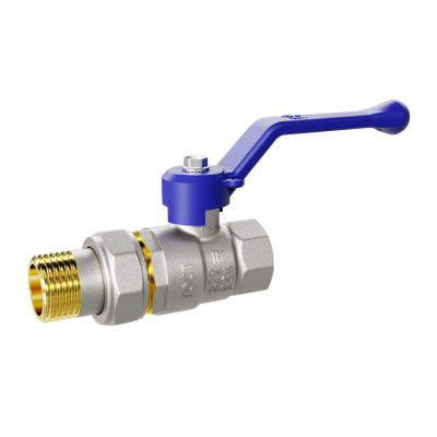 Кран шаровой латунный LD Pride 47.25.В-ГШ.Р Ду 25 Ру 40 рычаг (blue)
