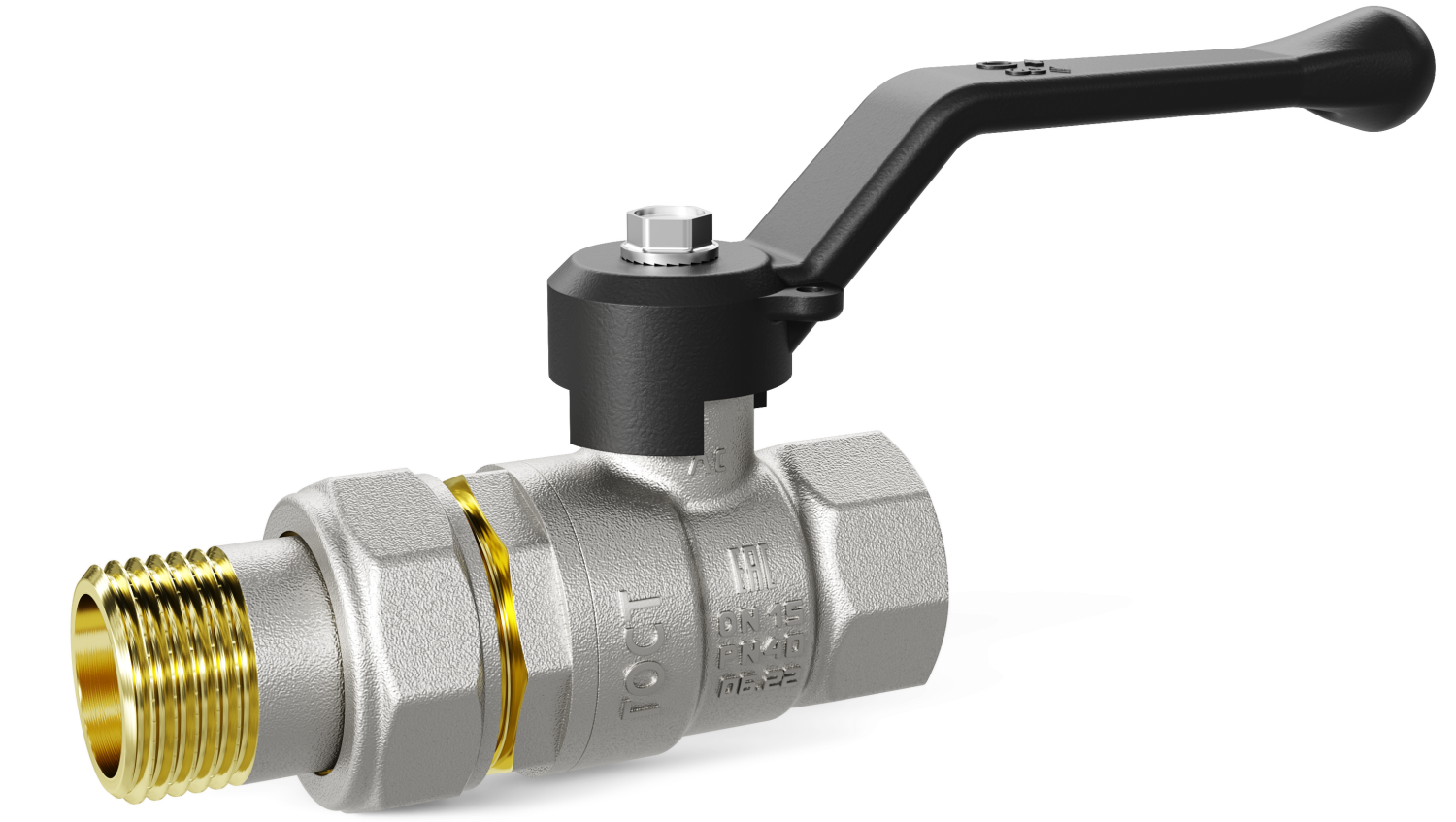 Кран шаровой латунный LD Pride 47.15.В-ГШ.Р Ду 15 Ру 40 рычаг