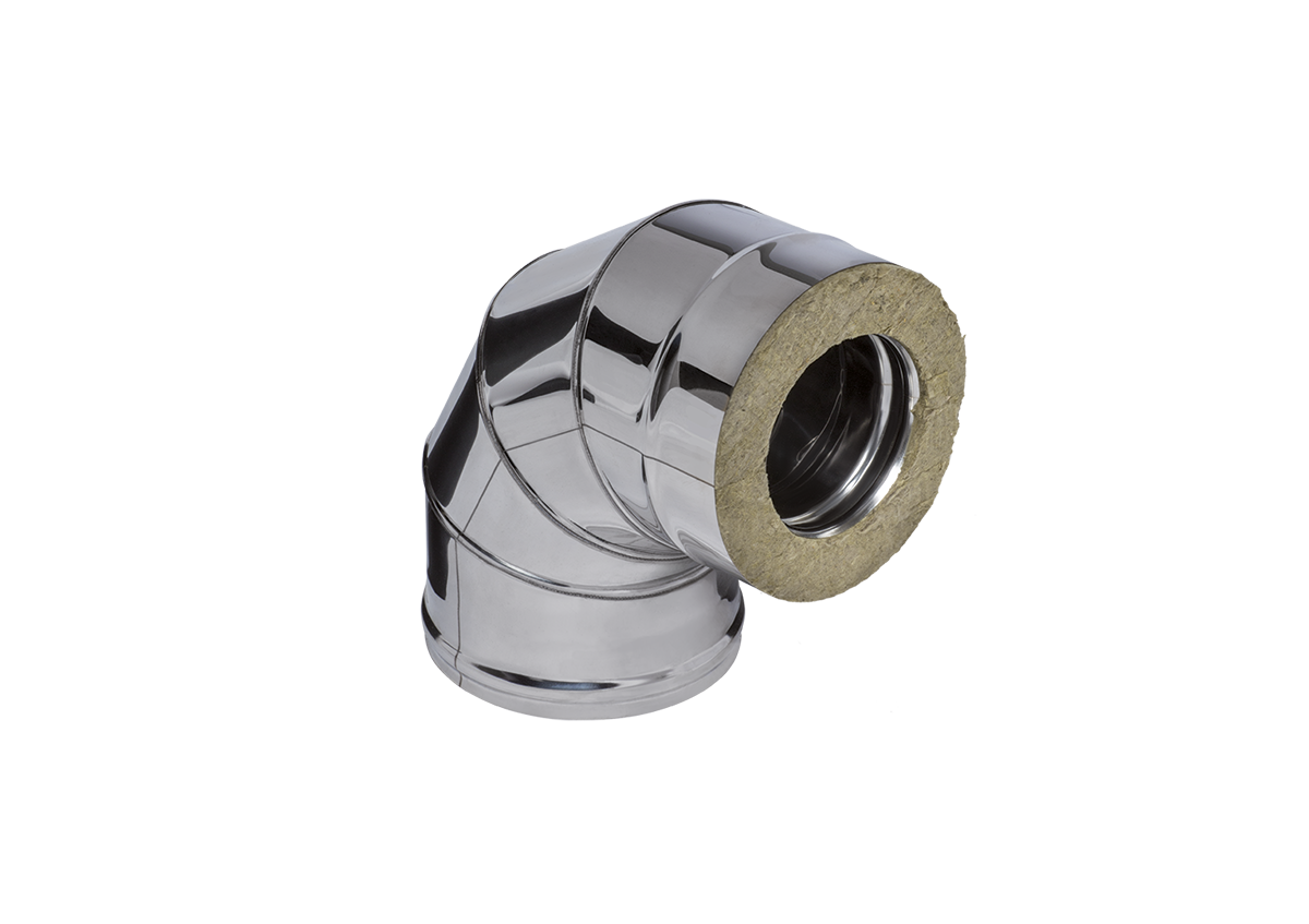 Сэндвич-колено 90° (430/0,5мм + нерж.) Ф100х200