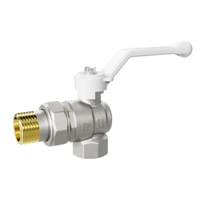 Кран шаровой латунный угловой LD Pride 47.15.В-ГШ.У.Р Ду 15 Ру 40 рычаг (white)