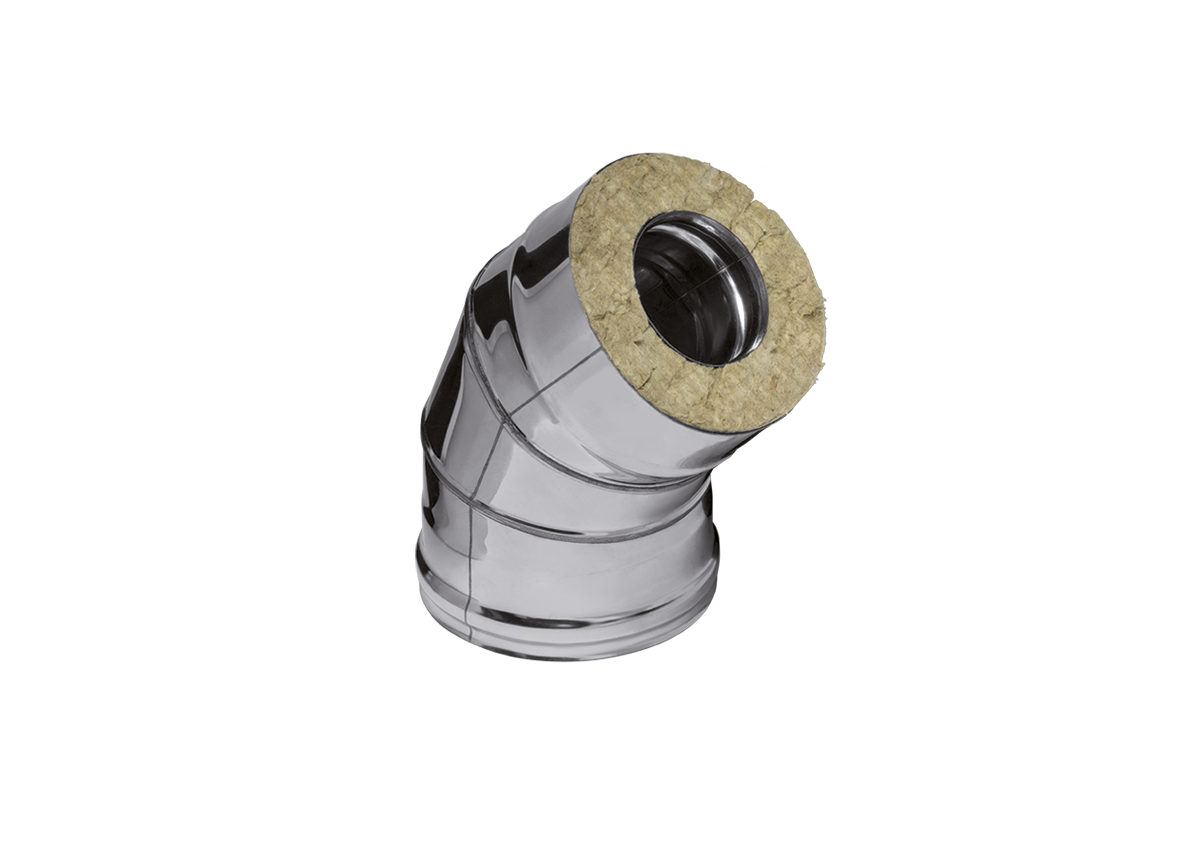 Сэндвич-колено 135° (430/0,5мм + нерж.) Ф80х160