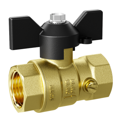 Кран шаровой латунный для манометра LD Pride 44.15.В-В.2М.Б Ду 15 Ру 40 бабочка