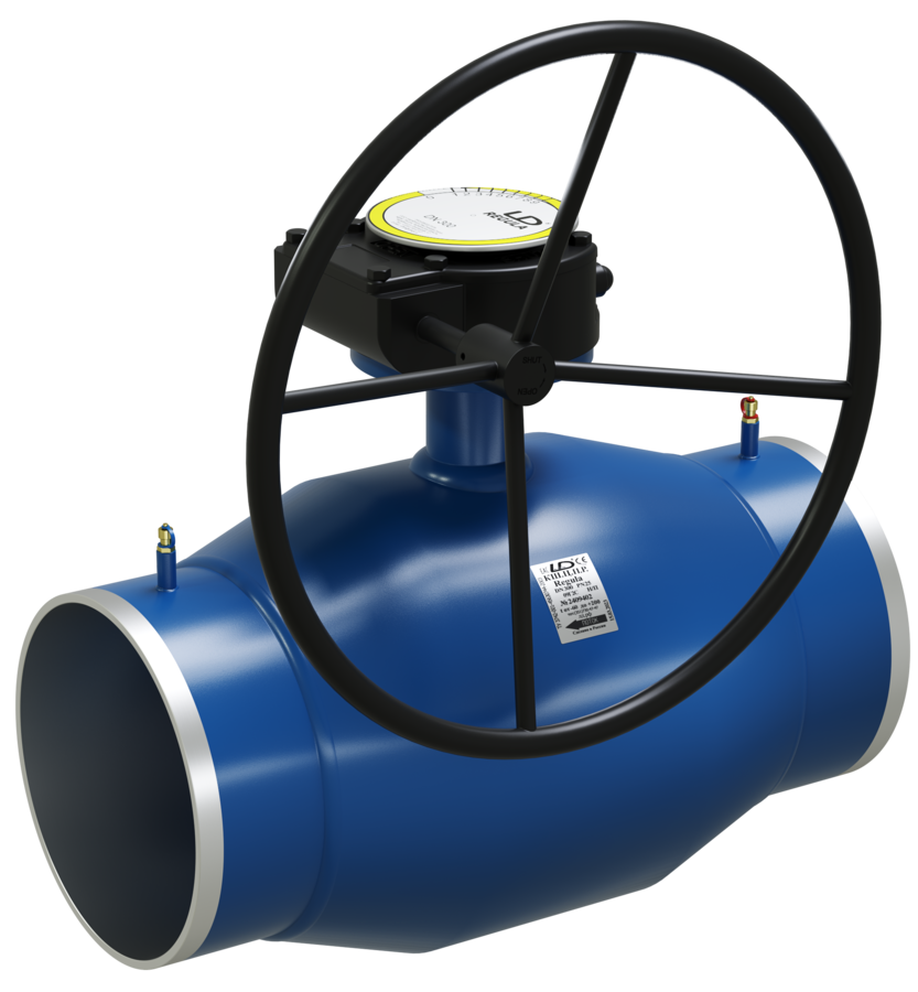 Кран шаровый LD КШЦПР Energy Regula из стали 09Г2С Ду300/250 Ру2,5МПа с редуктором