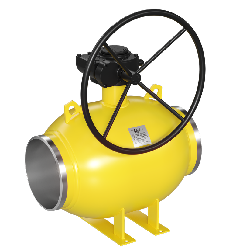 Кран шаровый LD КШЦП Р Energy Gas 350.025.П/П.03. из стали 09Г2С Ду350 Ру2,5МПа с редуктором