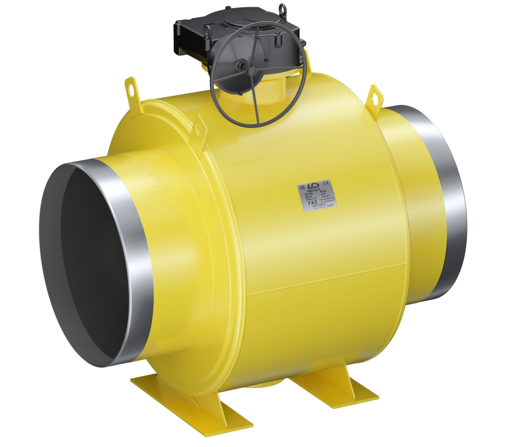 Кран шаровый LD КШЦП Р Energy Gas1000/800.025.Н/П.03. из стали 09Г2С Ду1000/800 Ру2,5МПа с редуктором