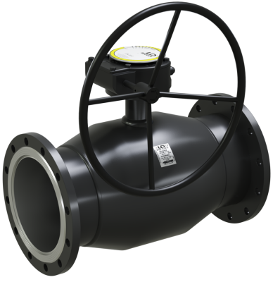 Кран шаровый LD КШЦФР из стали 09Г2С Ду125/100 Ру2,5МПа с редуктором