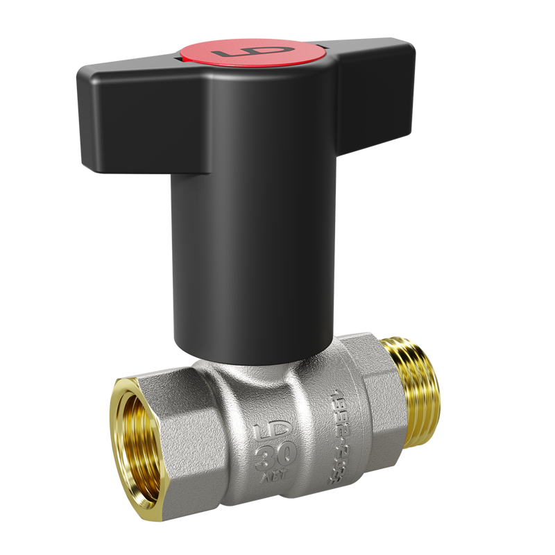 Кран шаровой латунный LD Pride 47.15.В-Н.ТР Ду 15 Ру 40 Т-рукоятка