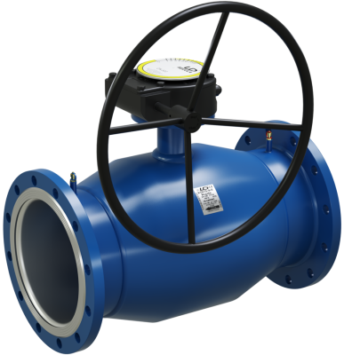 Кран шаровый LD КШЦФР Energy Regula из стали 09Г2С Ду150/125 Ру2,5МПа с редуктором