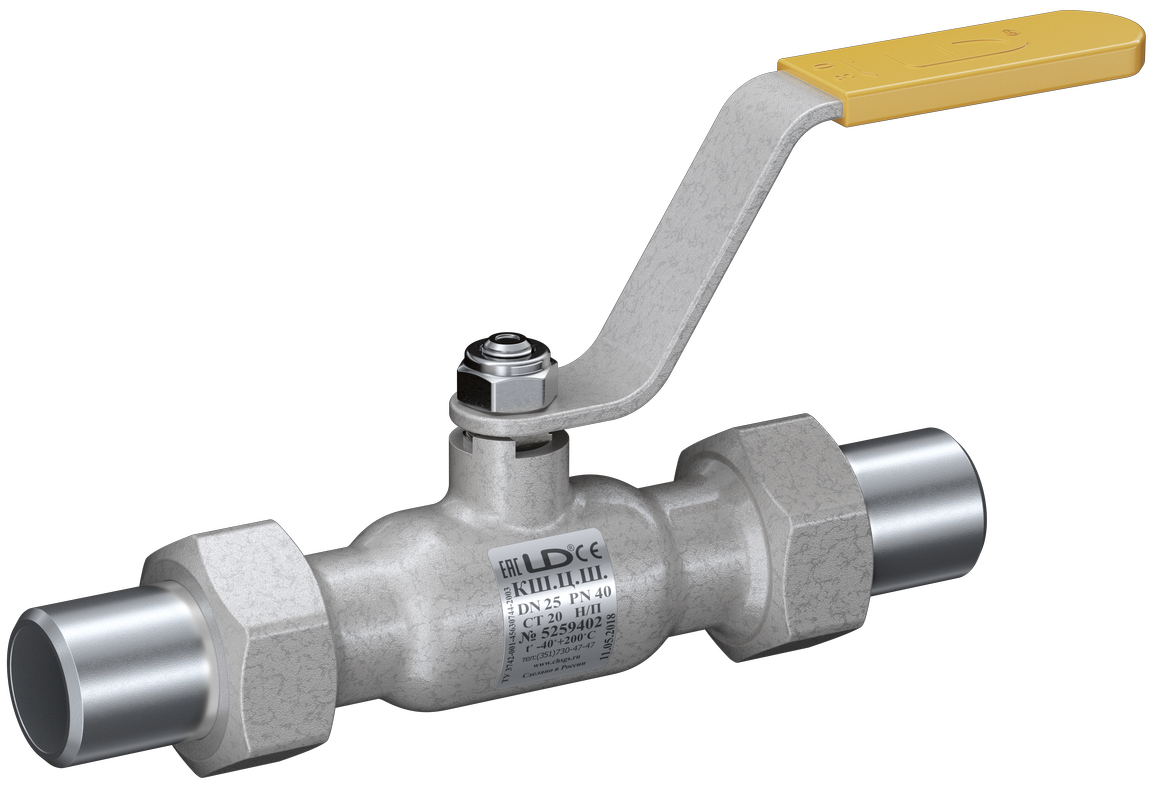 Кран шаровый LD КШЦШ из стали 20 Ду25 Ру4,0МПа