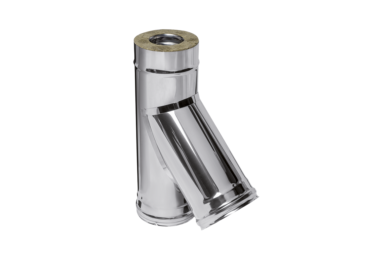 Сэндвич-тройник 135° (430/0,8мм + нерж.) Ф130х200