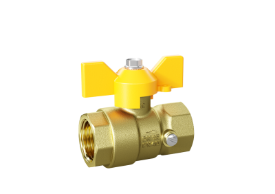 Кран шаровой латунный для манометра LD Pride 44.15.В-В.М.Б GAS Ду 15 Ру 16 бабочка с биркой