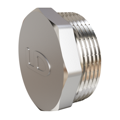 Пробка (в трубу) LD Pride DN32 (1 1/4") НР латунь никель