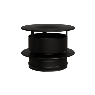 Оголовок с ВЕТРОЗАЩИТОЙ (430/0,5 мм + нерж / эмаль /600° черная) Ф115х200