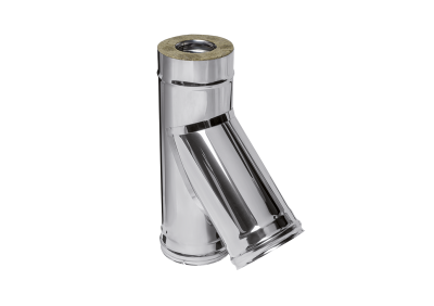 Сэндвич-тройник 135° (430/0,8мм + нерж.) Ф130х200