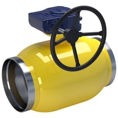 Кран стальной BROEN BALLOMAX газовый полный проход с редуктором сварка-сварка DN 150 PN25 КШГ 71.112.150.Р.25