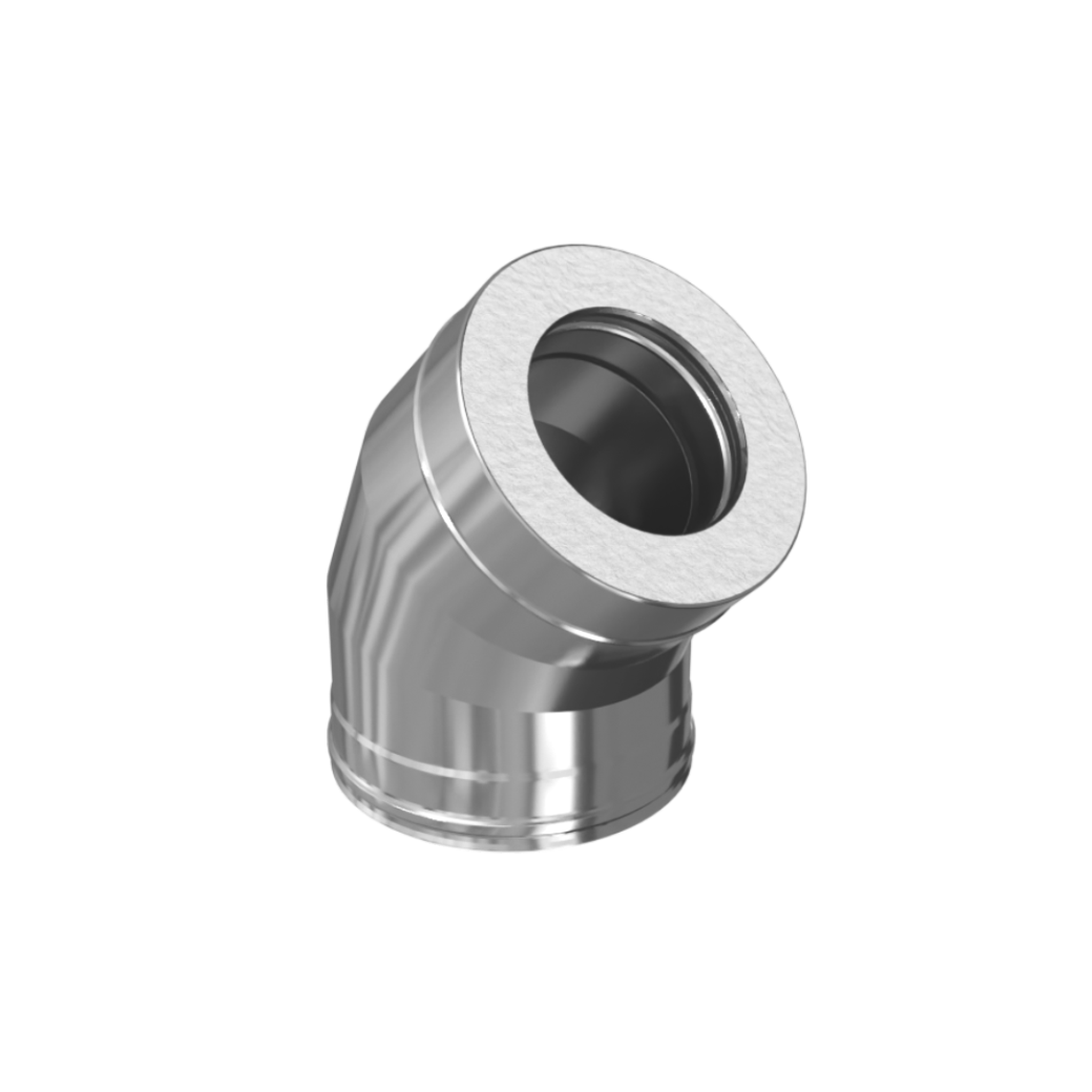 Сэндвич-колено 135° (304/0,8мм + нерж.+ ceramics) Ф150х210