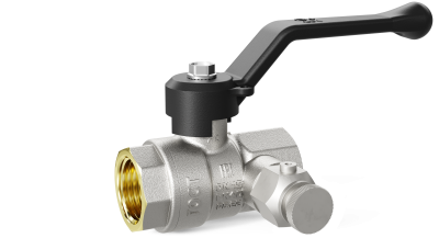 Кран шаровой латунный с дренажем и воздухоотводчиком трехходовой LD Pride 44.15.В-В.С.Р Ду 15 М20 Ру 40 рычаг