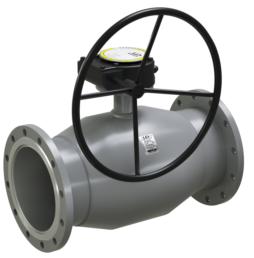 Кран шаровый LD КШЦФР Regula из стали 20 Ду125/100 Ру2,5МПа с редуктором
