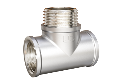 Тройник LD Pride DN15 (1/2") ВР/НР/ВР латунь никель с биркой