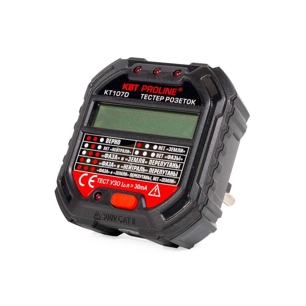Тестер розеток и УЗО КТ 107D серия PROLINE