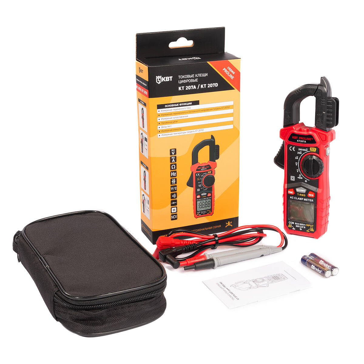 Токовые клещи цифровые KT 207A серия PROLINE
