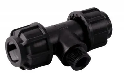 Тройник ПНД компрессионный с наружной резьбой 20х1/2"х20 ASTORE (Италия)